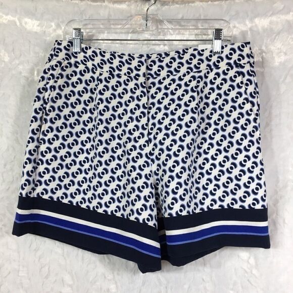 Ann Taylor Factory The Drapey Short sailor flat front printed shorts high waist - Picture 10 of 14
